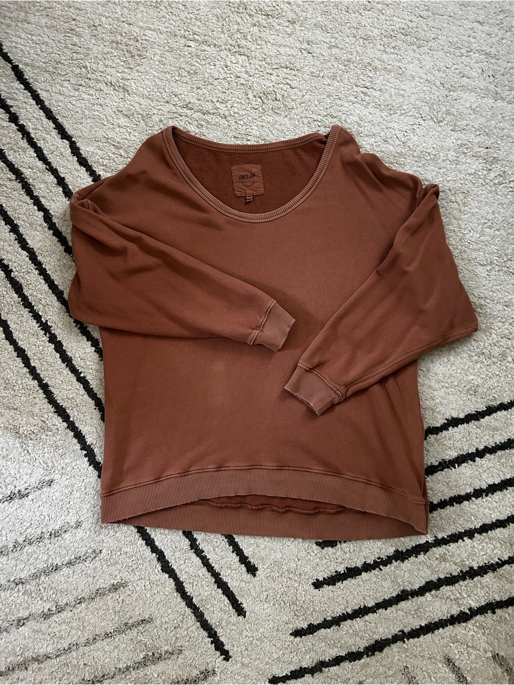 aerie brown/pink Scoop Neck Sweatshirt